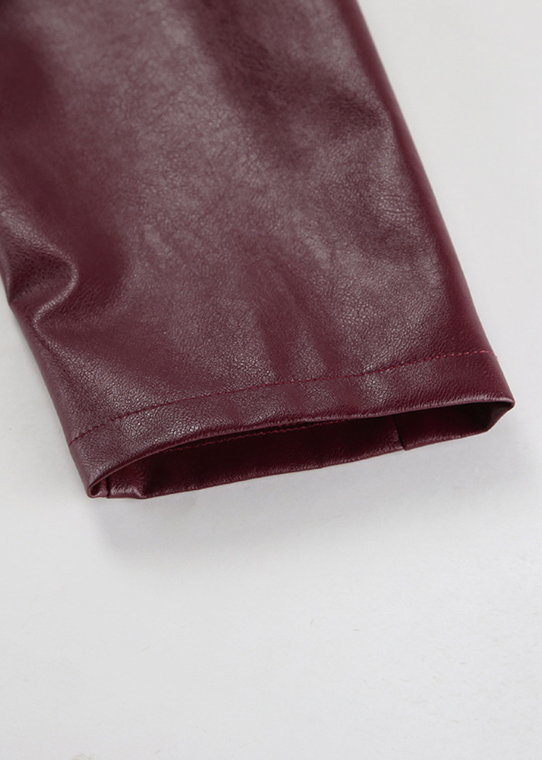 Women's Eco Leather Jacket with Zipper Pocket