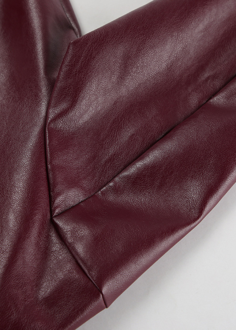 Women's Eco Leather Jacket with Zipper Pocket