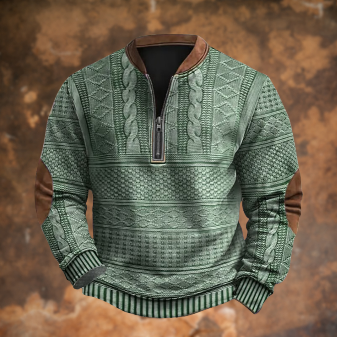 Men's Knitted Zipped Sweater Comfortable Winter Style