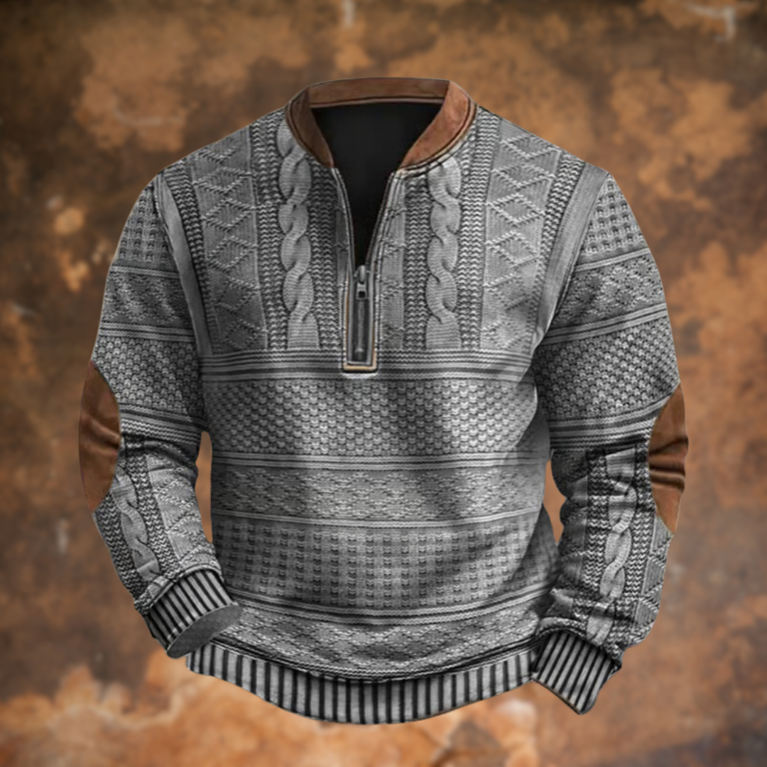 Men's Knitted Zipped Sweater Comfortable Winter Style