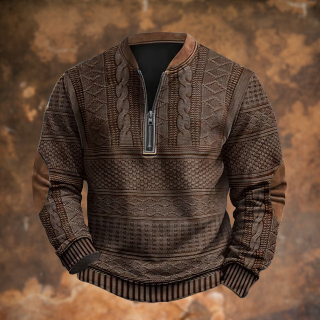 Men's Knitted Zipped Sweater Comfortable Winter Style