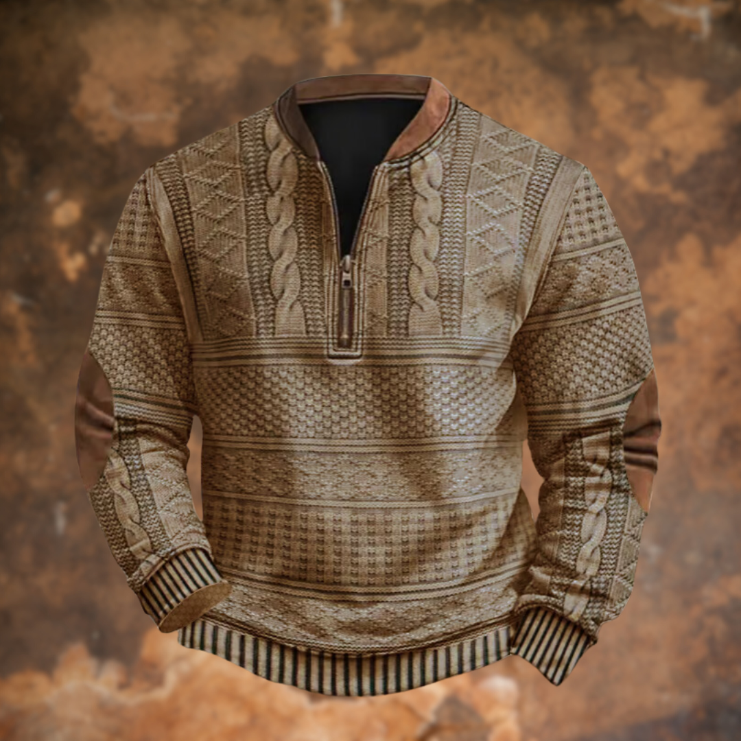 Men's Knitted Zipped Sweater Comfortable Winter Style