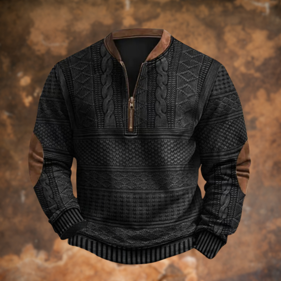 Men's Knitted Zipped Sweater Comfortable Winter Style