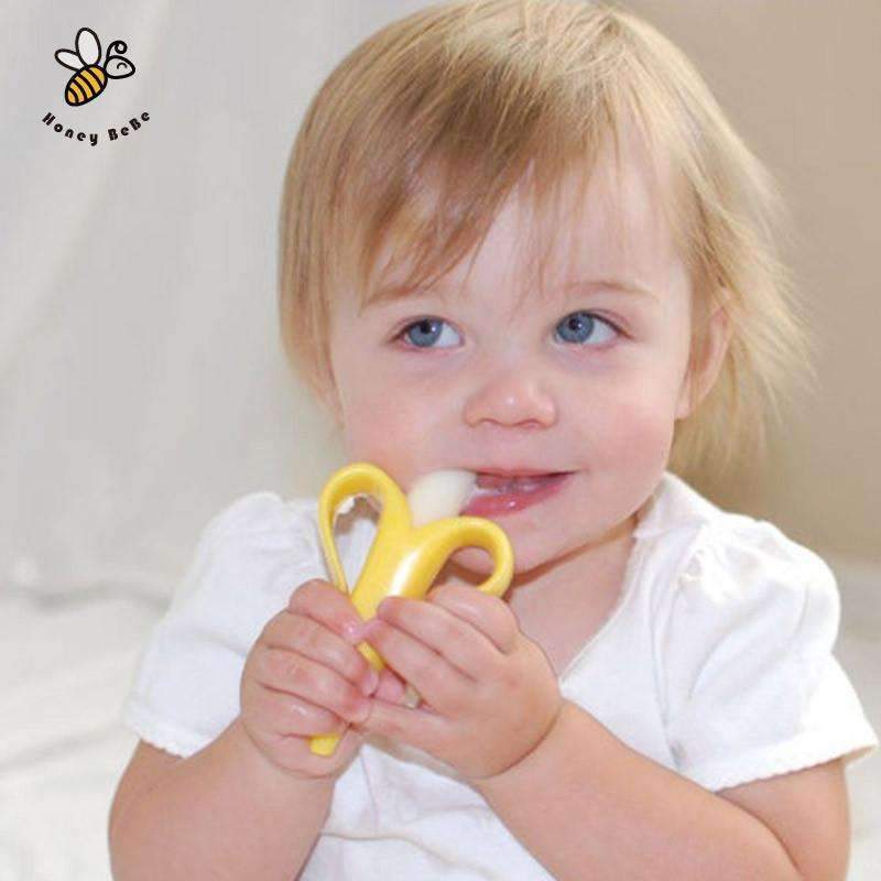 Baby Banana Toothbrush Training