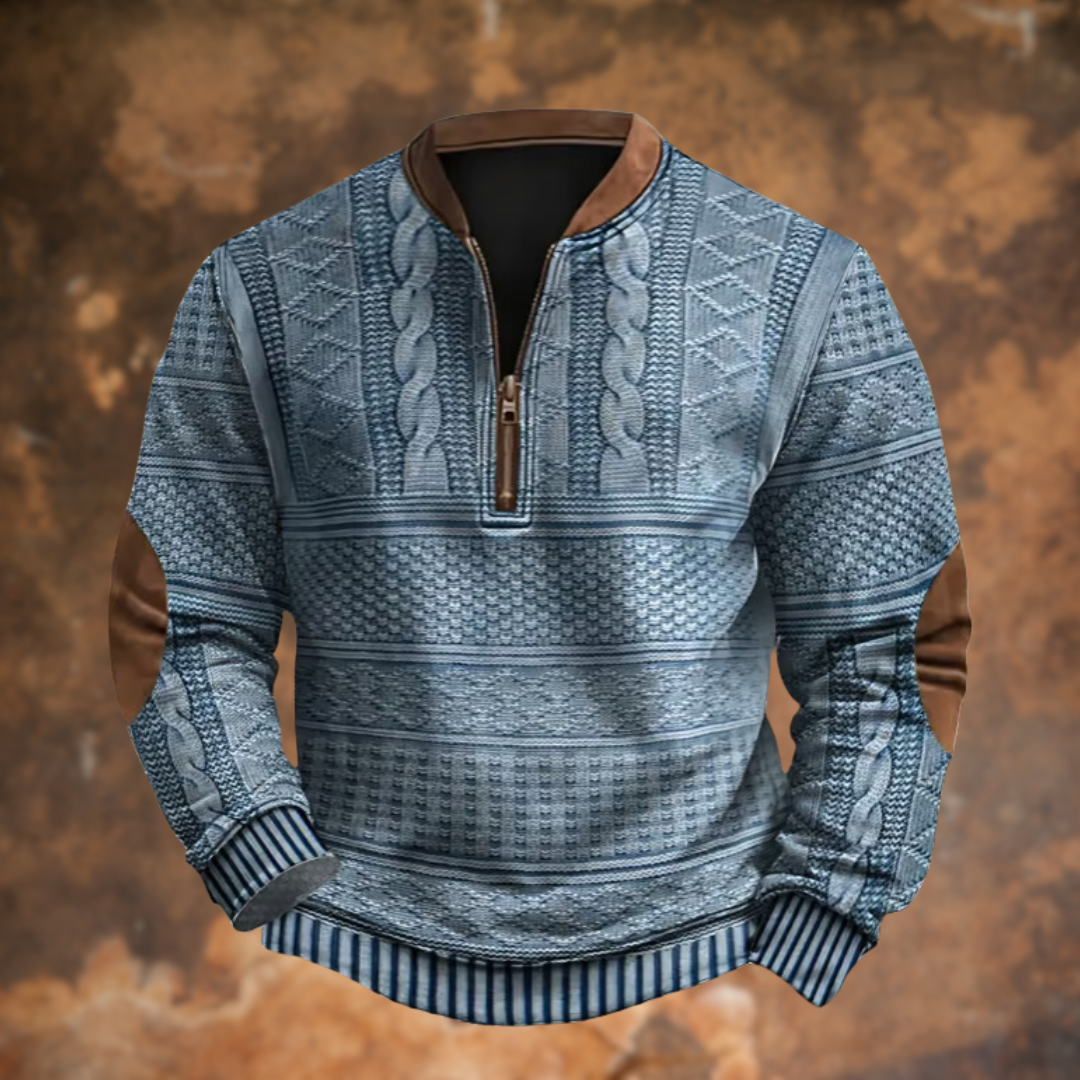 Men's Knitted Zipped Sweater Comfortable Winter Style