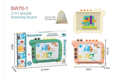 New Children's 2-in-1 Puzzle Board Mushroom Studs