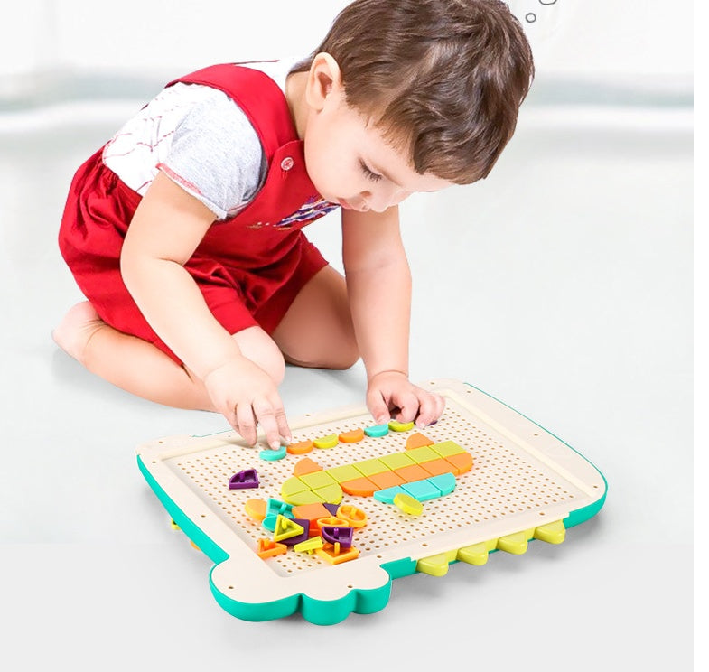 New Children's 2-in-1 Puzzle Board Mushroom Studs